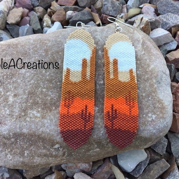 COPY - 🌵Saguaro Desert Bead Earrings, New, Handmade By Me - Picture 3 of 8